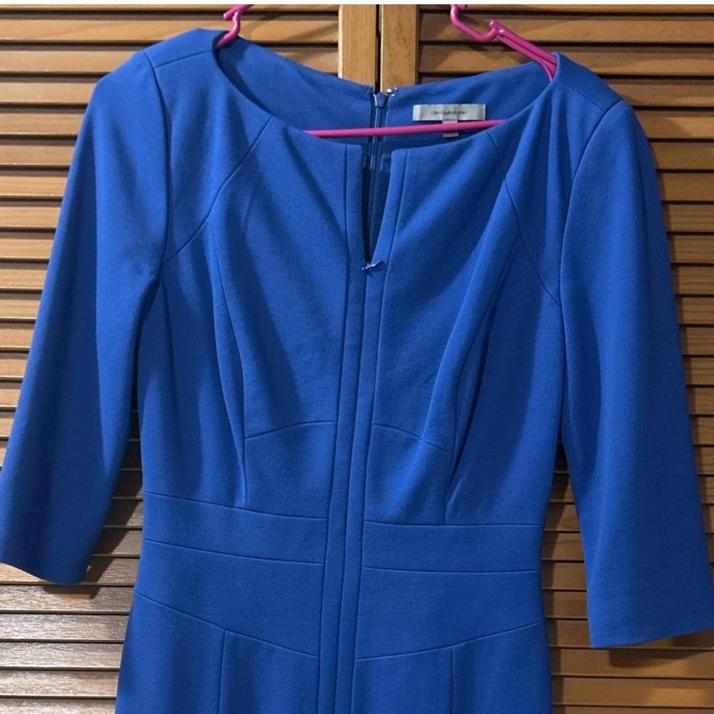 Ted Baker Blue Sheath Dress with 3/4 Sleeves - Picture 4 of 5